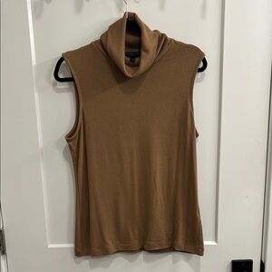 Sleeveless Brown Cowl Neck Top